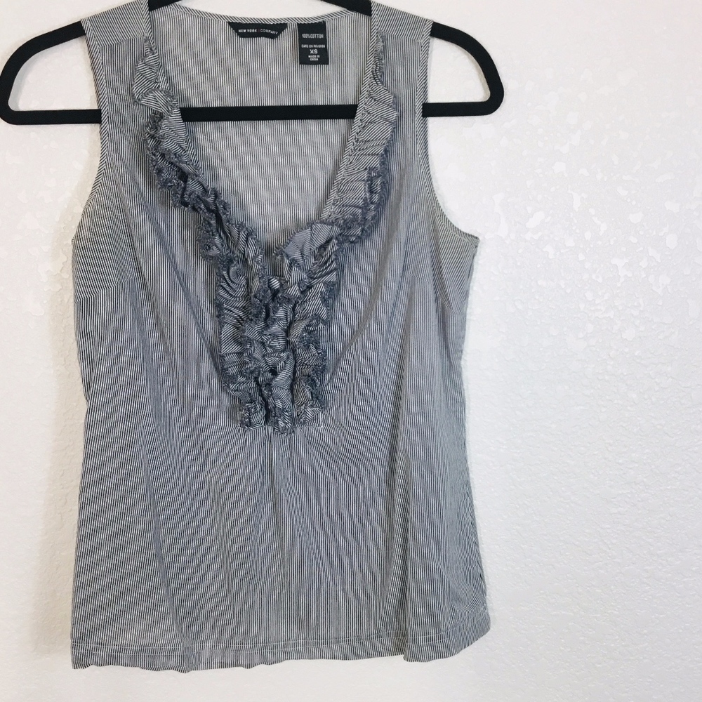 🐾 New York & Company pinstripe blue top